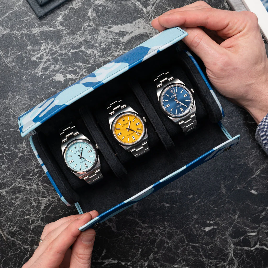 Azure Camo Watch Roll – Three Watches - Image 2