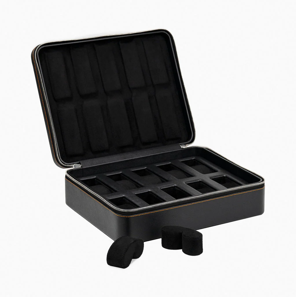 Black Saffiano Watch Box – 10 Watches