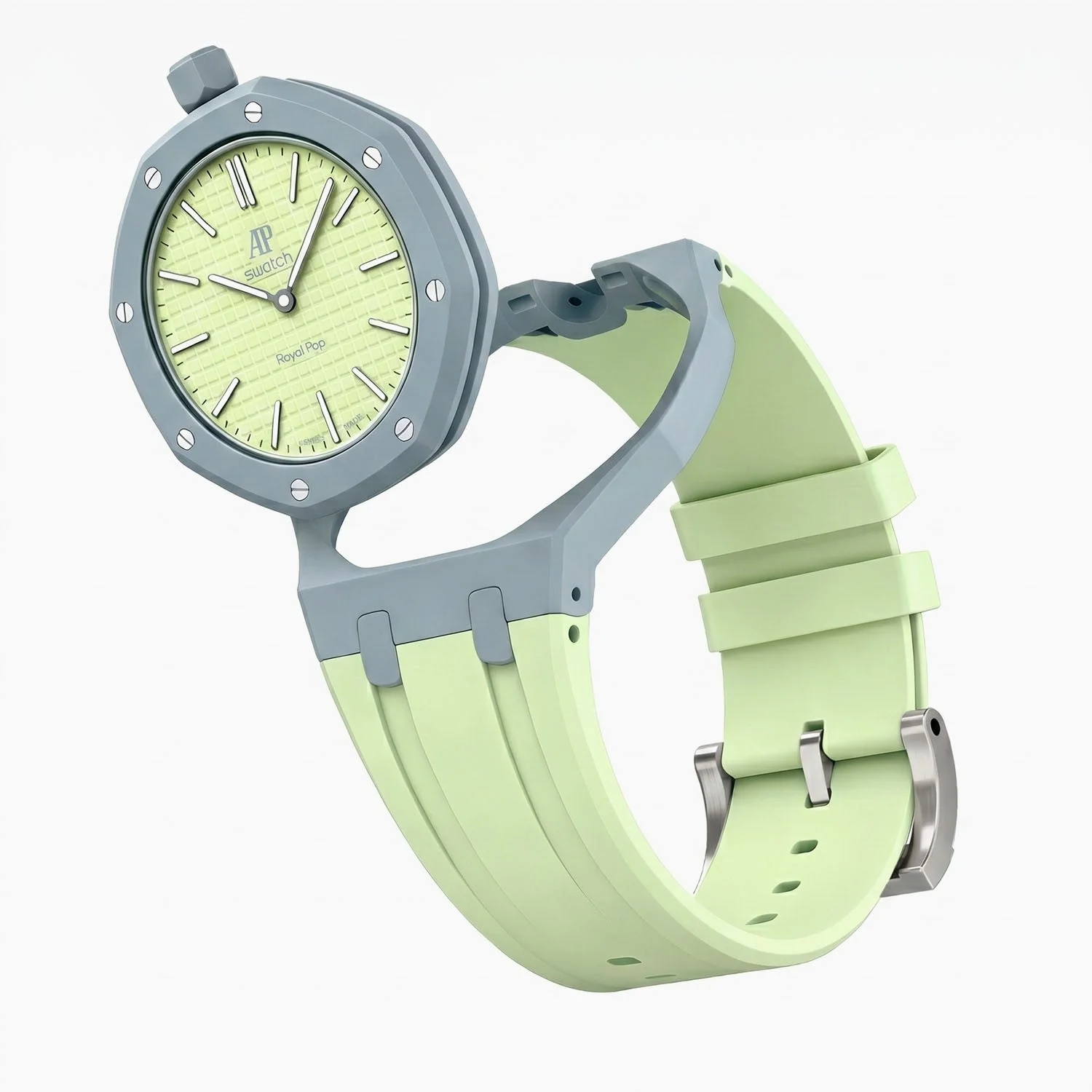 Blaue Acht Swatch x AP Royal Pop Rubber Case-Strap - Image 4