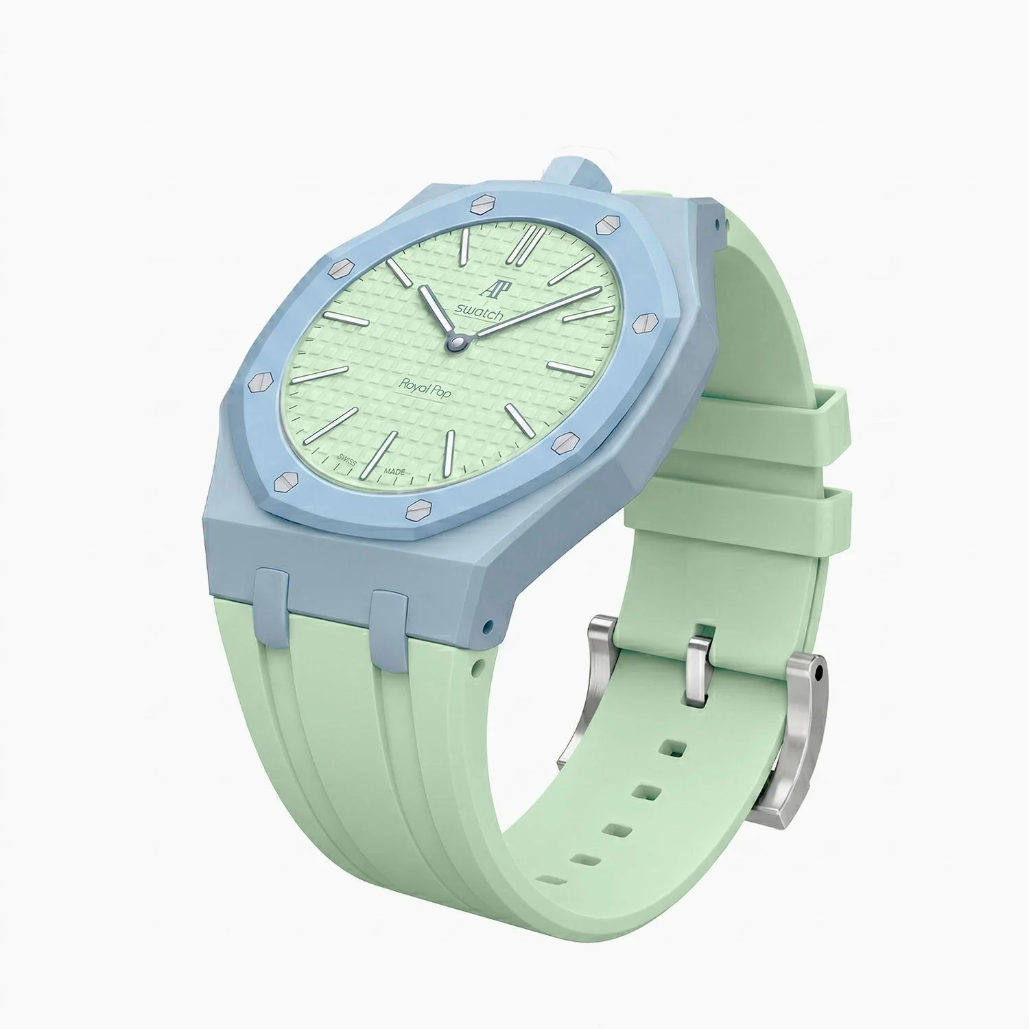 Blaue Acht Swatch x AP Royal Pop Rubber Case-Strap - Image 5