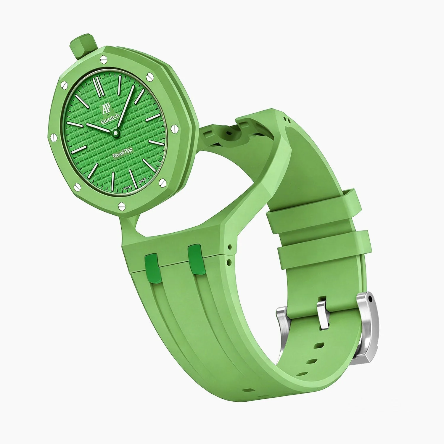 Green Eight Swatch x AP Royal Pop Rubber Case-Strap - Image 7