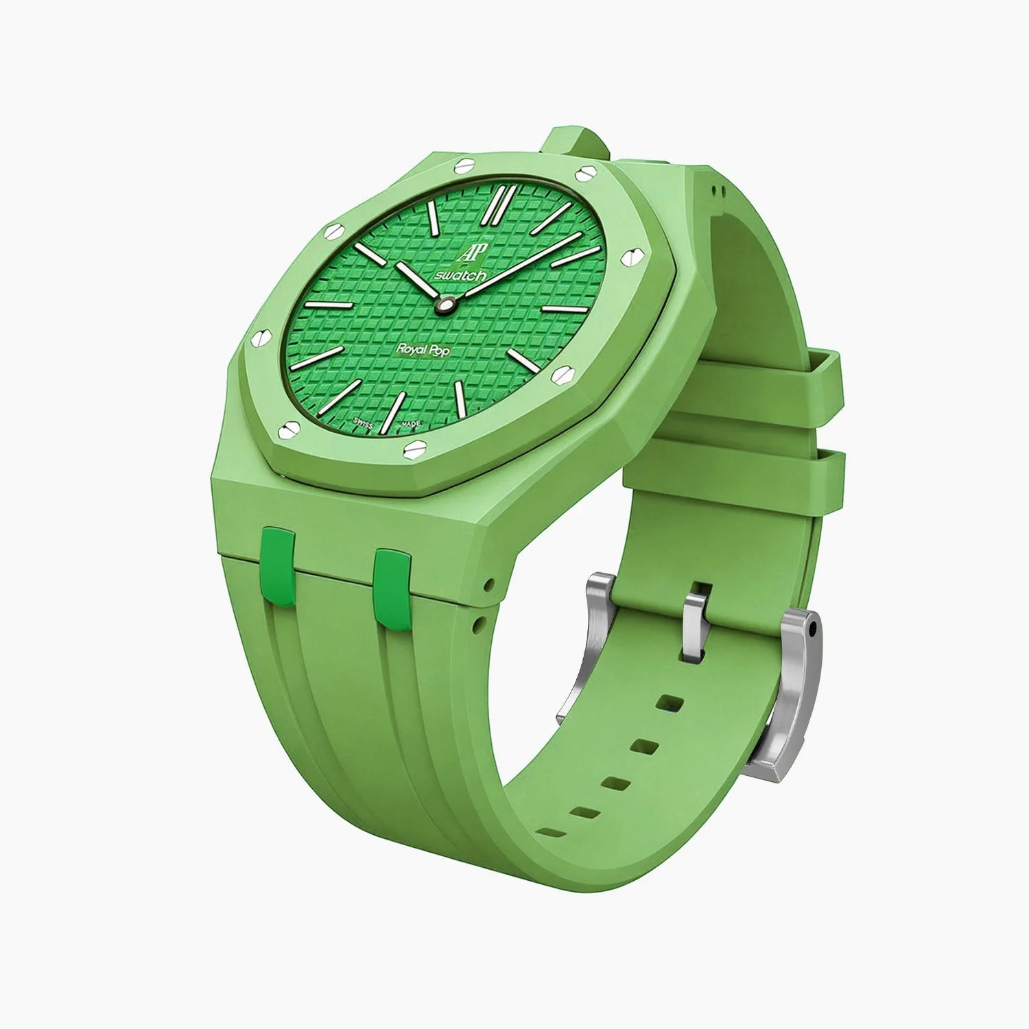 Green Eight Swatch x AP Royal Pop Rubber Case-Strap - Image 8