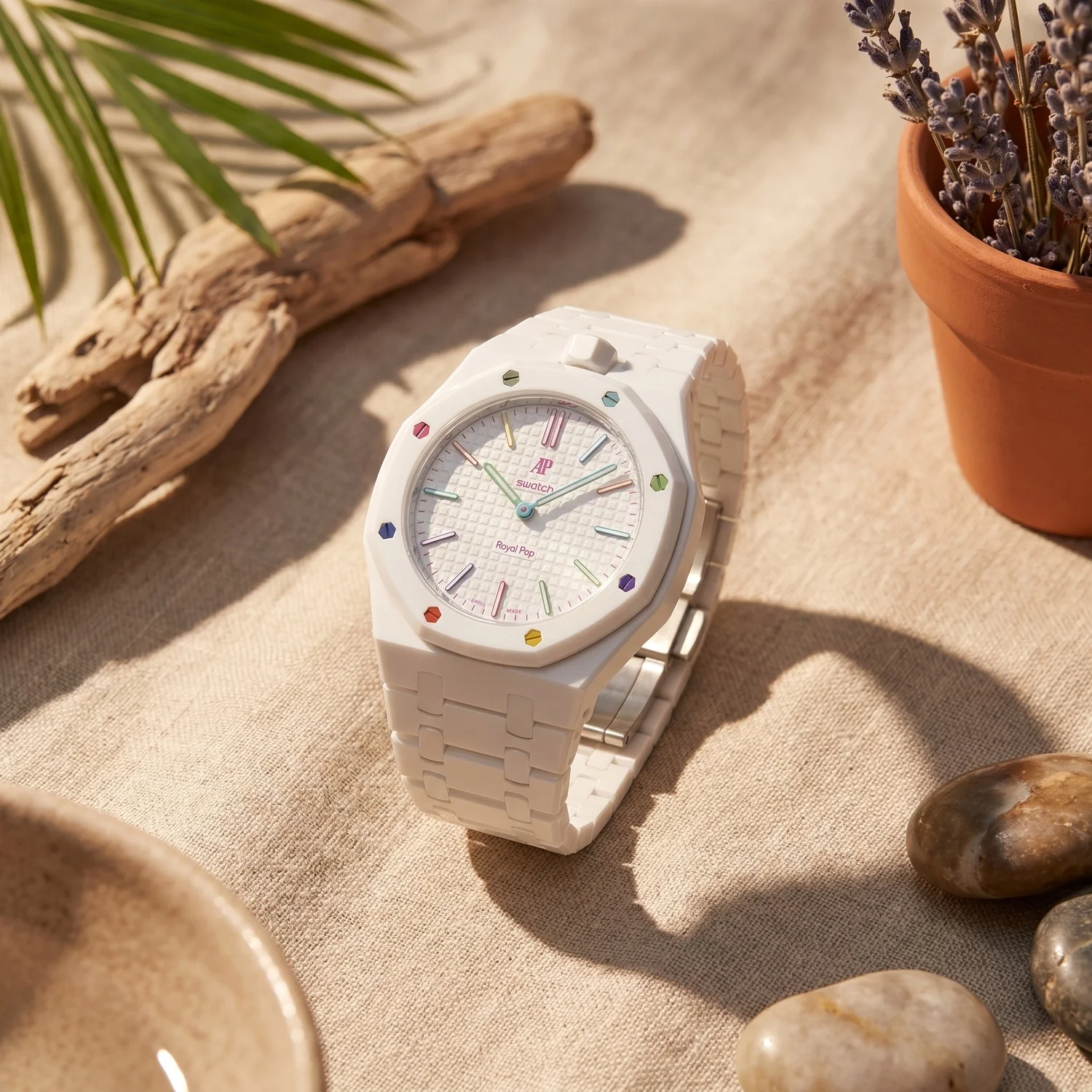 Huit Blanc Swatch x AP Royal Pop Ceramic Case-Strap - Image 3
