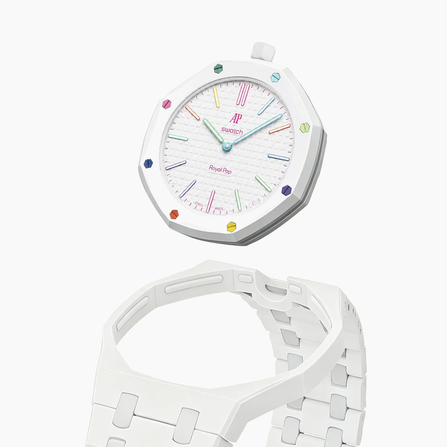 Huit Blanc Swatch x AP Royal Pop Ceramic Case-Strap - Image 6