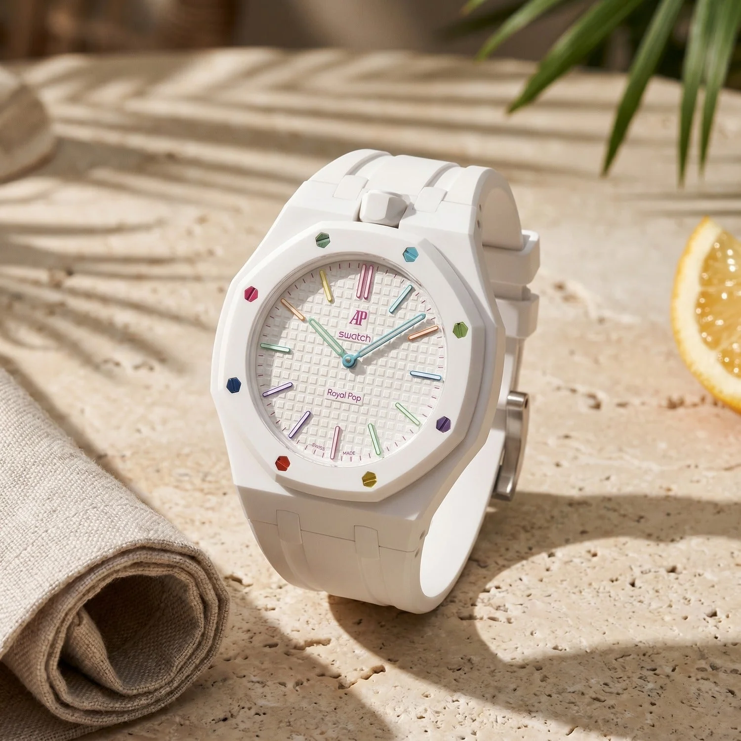Huit Blanc Swatch x AP Royal Pop Rubber Case-Strap - Image 3