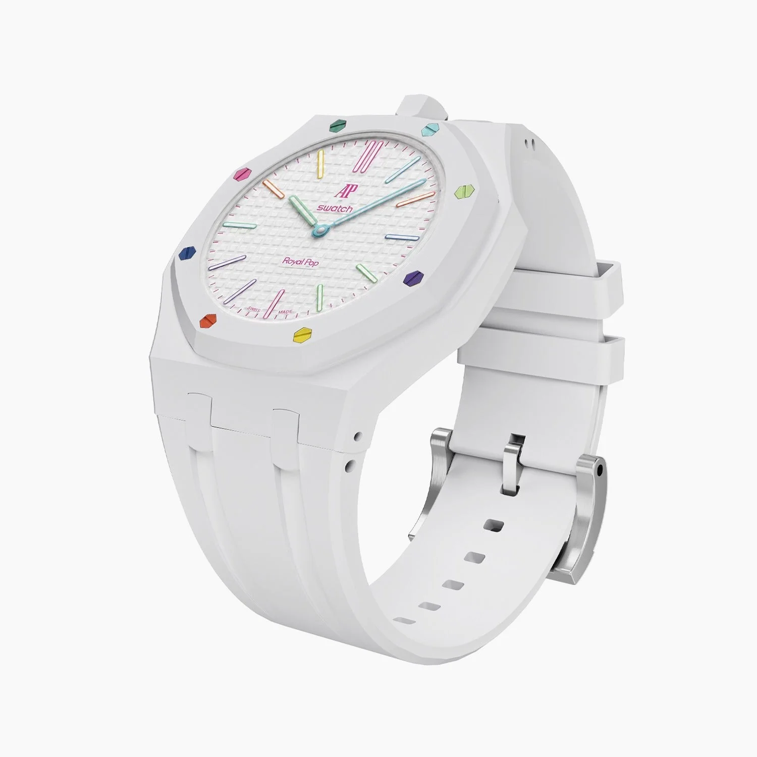 Huit Blanc Swatch x AP Royal Pop Rubber Case-Strap - Image 4
