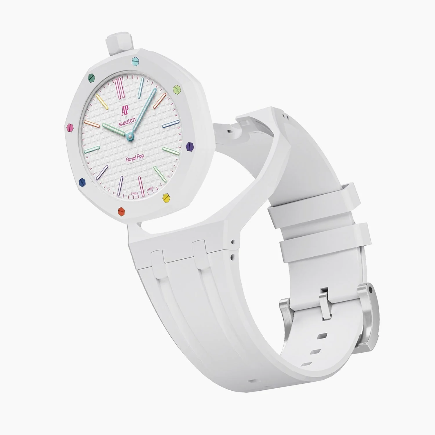 Huit Blanc Swatch x AP Royal Pop Rubber Case-Strap - Image 5