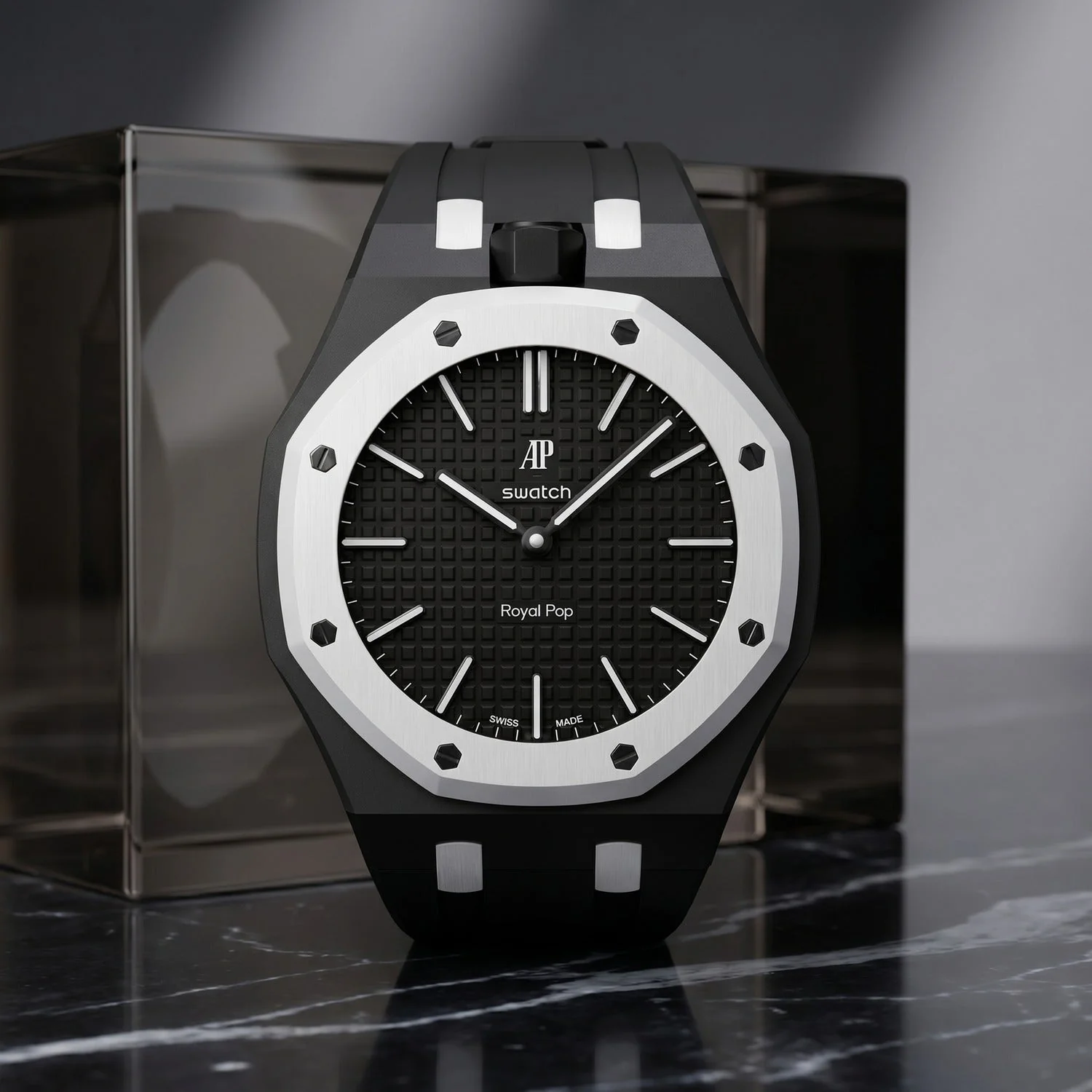 Ocho Negro Swatch x AP Royal Pop Rubber Case-Strap - Image 4
