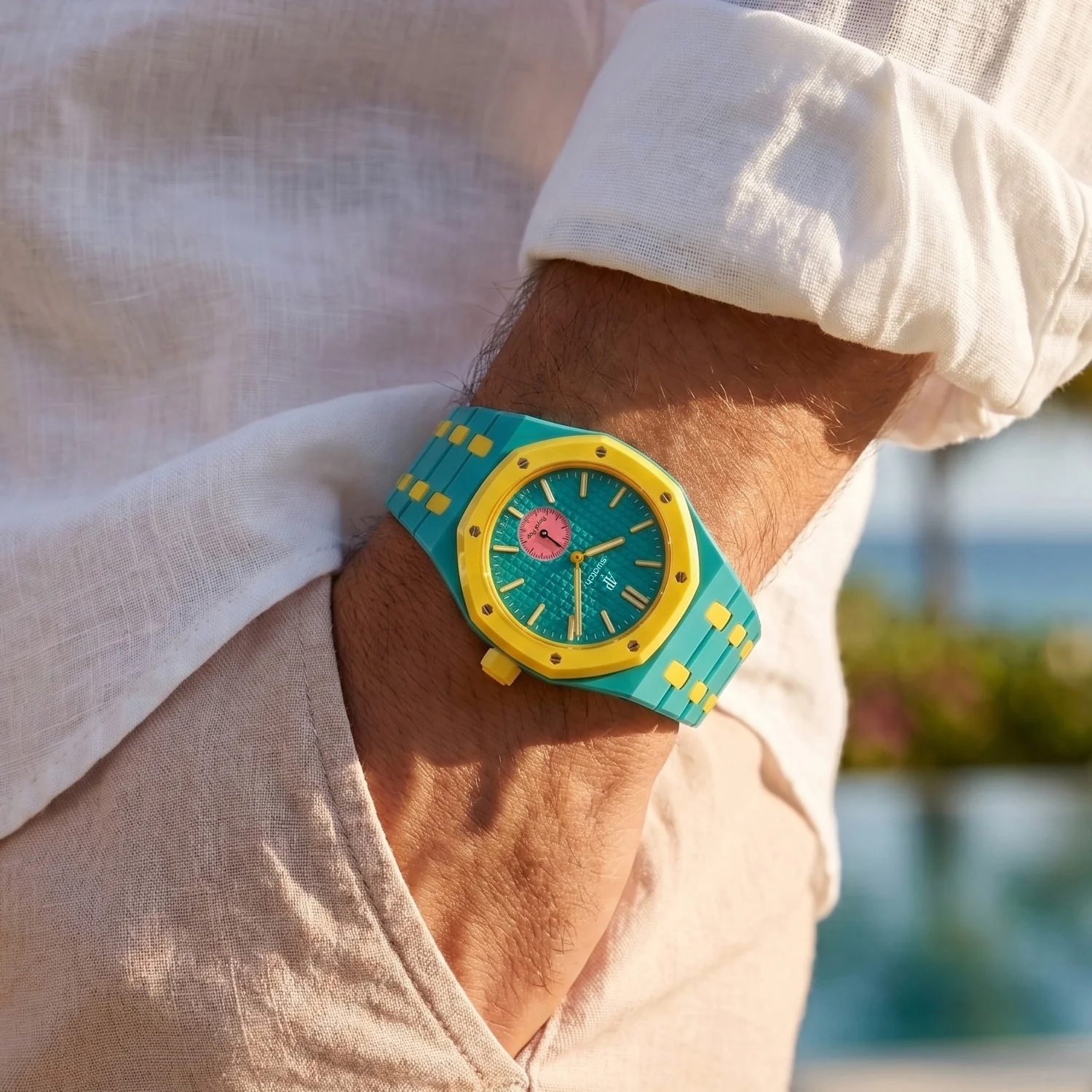 OTG Roz Swatch x AP Royal Pop Ceramic Case-Strap Teal - Image 4