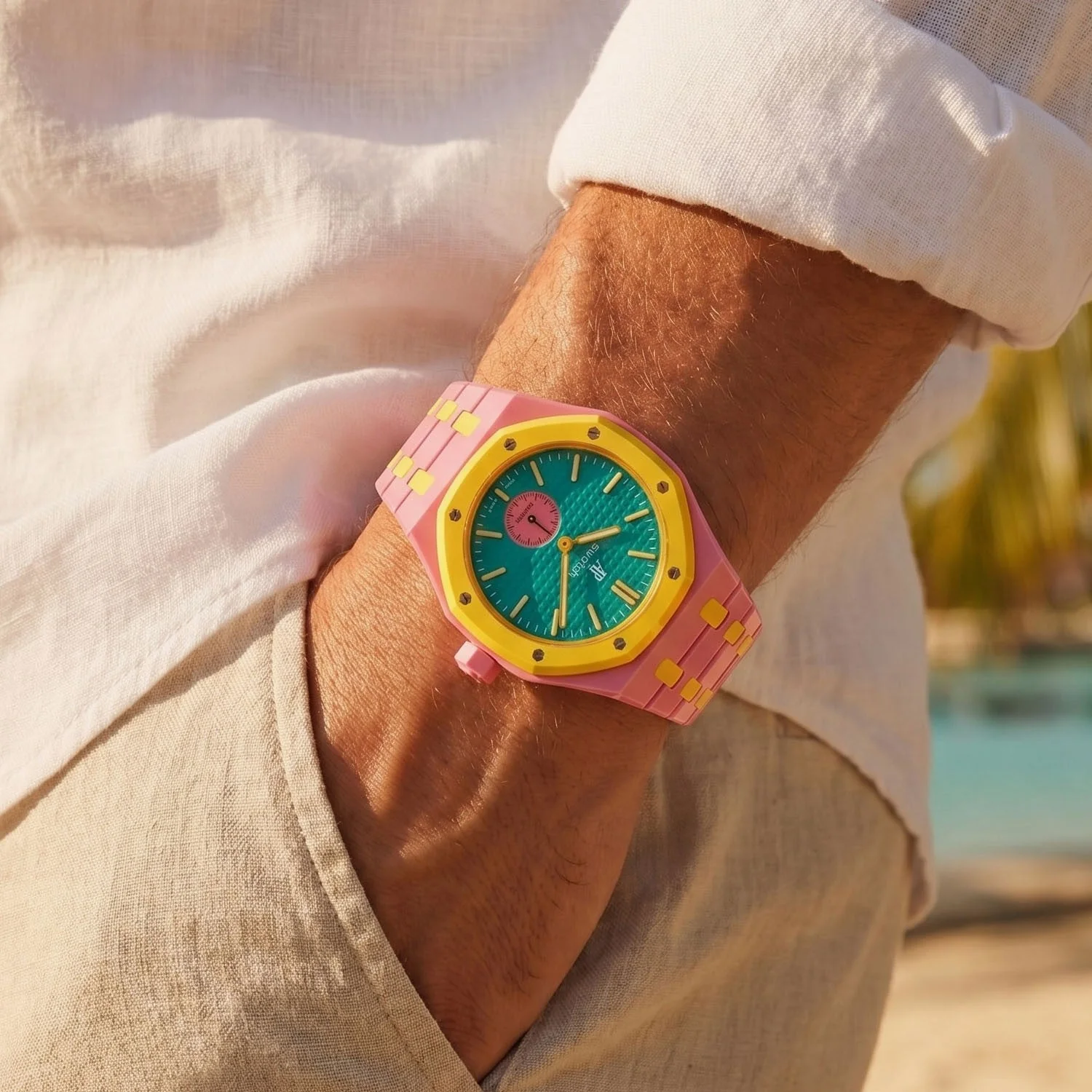 OTG Roz Swatch x AP Royal Pop Ceramic Case-Strap Pink - Image 4